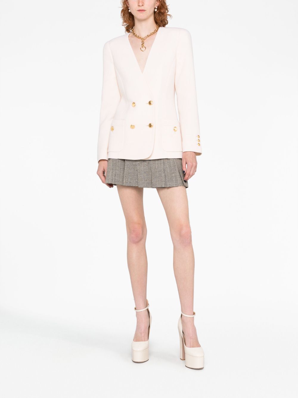 White tailored double breasted blazer women ALESSANDRA RICH